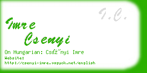 imre csenyi business card